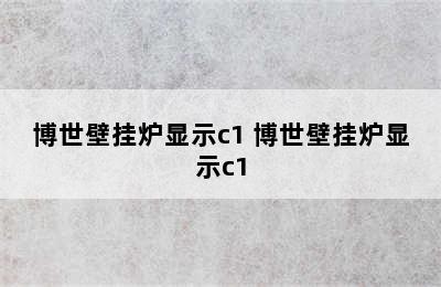 博世壁挂炉显示c1 博世壁挂炉显示c1